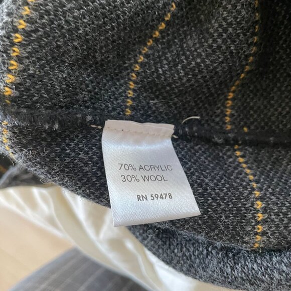 A. Ida Wool Blend Sweater Dress Women's Size Large Black/Yellow Geometric Plaid - Picture 5 of 8